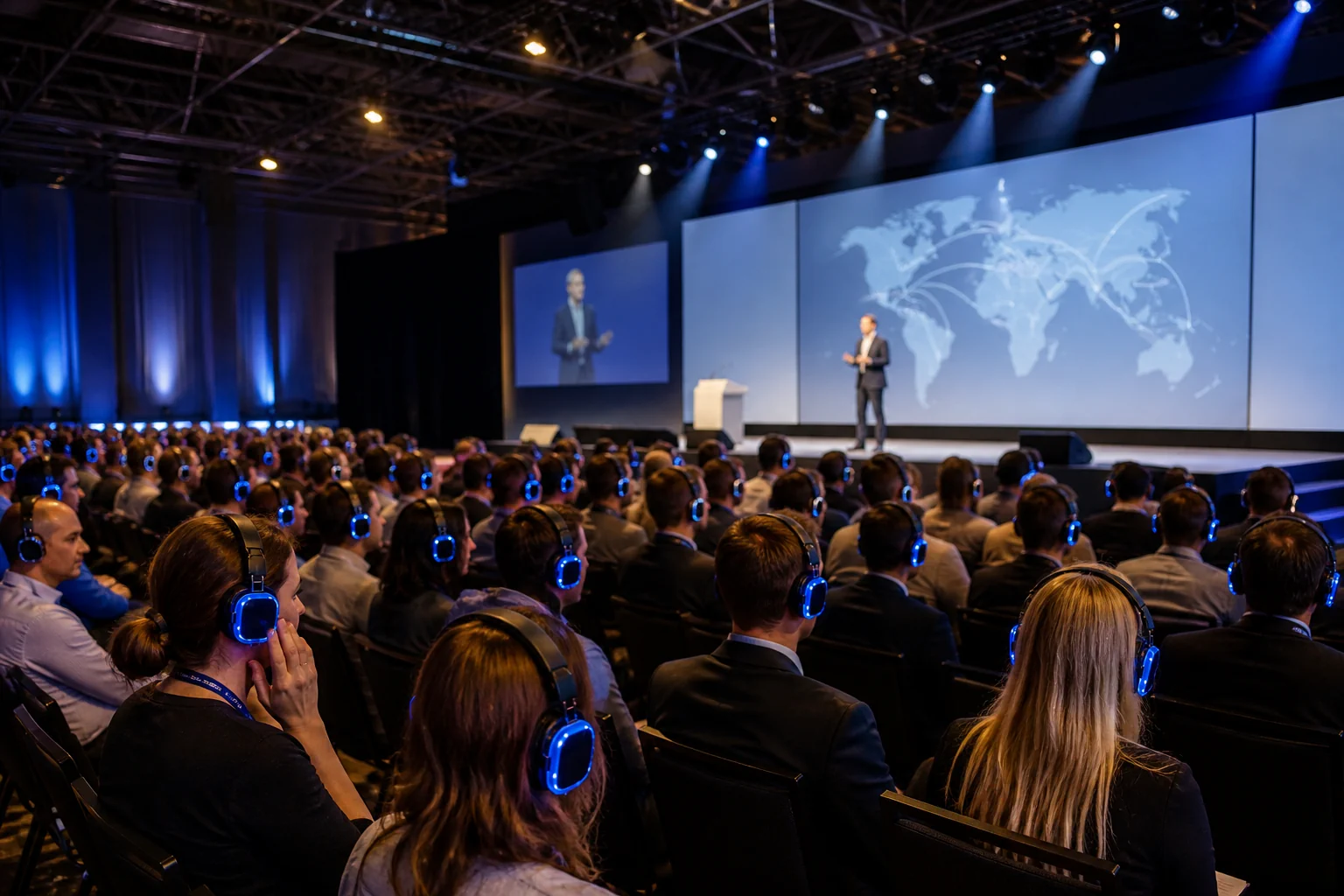 Konferenzpublikum mit Silent Conference System